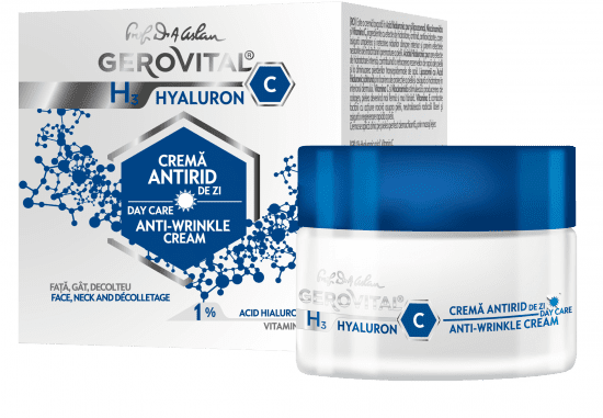 Inovația Farmec perfectă pentru sezonul rece – noua gamă GEROVITAL H3 HYALURON C 4 crema antirid zi gerovital e1510933885658