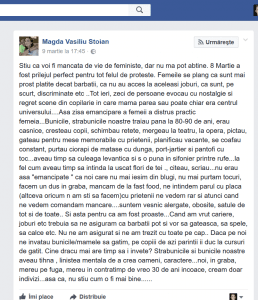 Despre feminism și femeile antifeministe (dar atât de feminine...) 3 Screenshot 2018 3 12 Stiu ca voi fi mancata de vie de feministe dar Magda Vasiliu Stoian