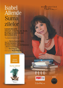 Lansare unei carti mult asteptate: ”Suma zilelor’ de Isabel Allende 3 Lansare, Editura Humanitas Fiction, Suma zilelor, Isabel Allende