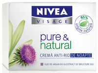 Puterea naturii in gama NIVEA pure & natural 3 Crema anti-rid de noapte NIVEA VISAGE pure & natural