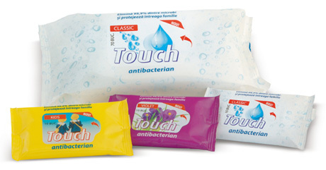 Servetelele umede antibacteriene Touch 3 Touch