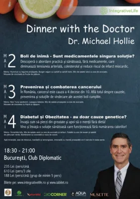 Michael Hollie, un celebru doctor american, va veni la București pentru a participa la un eveniment despre alimentația sănătoasă - Porgram eveniment