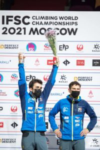 Podium Moscova - Razvan Nedu si antrenorul Claudiu Miu
