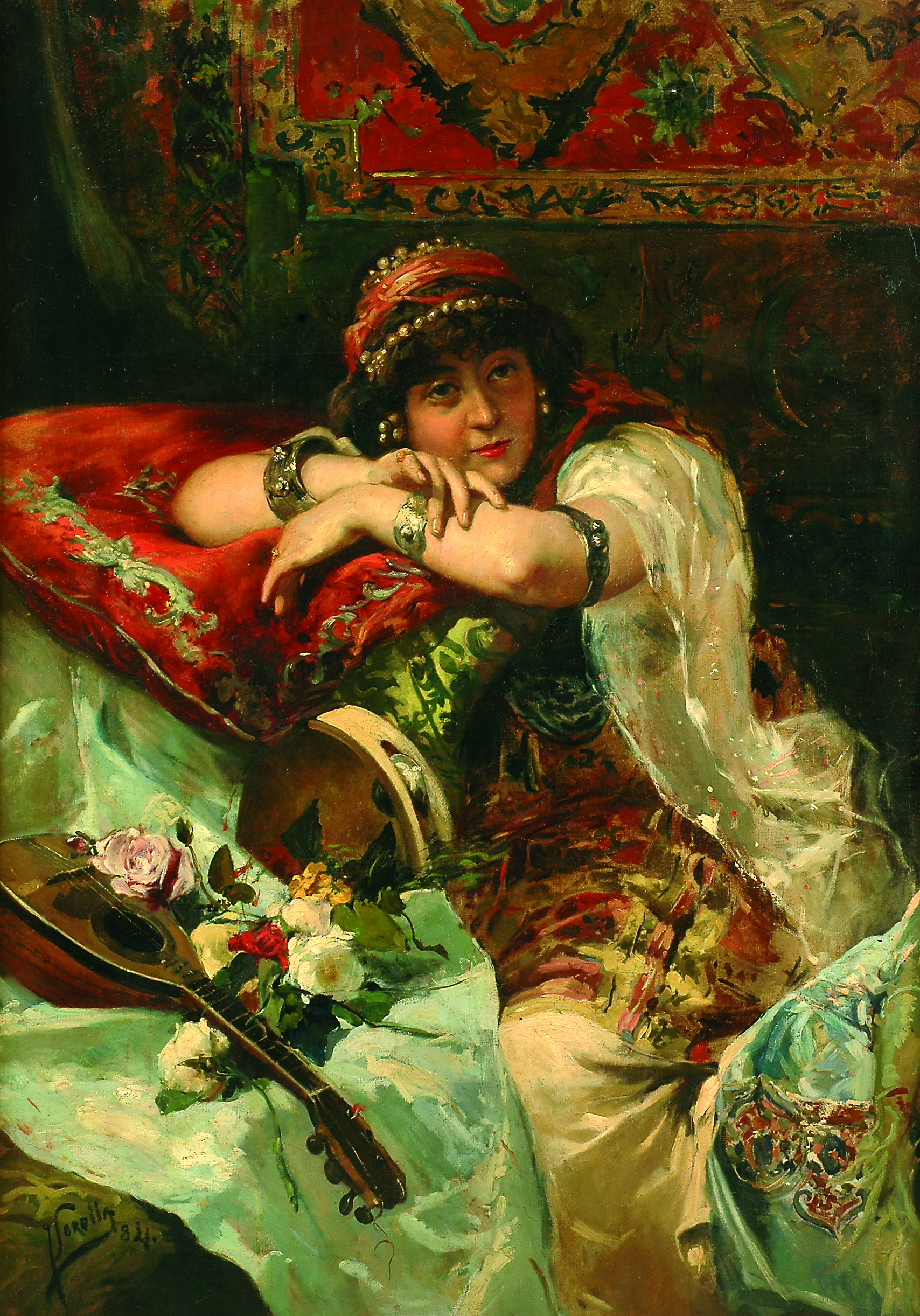 Luis Masriera, Odalisque, oil on canvas