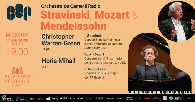 Stravinski/Mozart/Mendelssohn, 
sub bagheta dirijorului britanic Christopher Warren-Green

