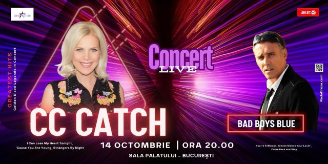 Golden Legends în Concert: CC CATCH și BAD BOYS BLUE, live la Sala Palatului pe 14 octombrie 2024! 3 cc