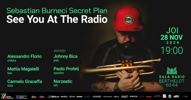 Cvartetul Sebastian Burneci SECRET PLAN prezintă: „See You at the Radio” 3 Poster orizontal 28 Nov 2024 Secret Trumpet