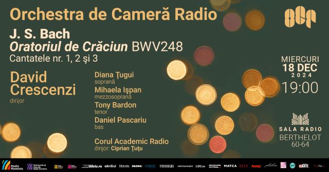 5 concerte extraordinare de Crăciun la Sala Radio 6 Poster orizontal 18.12.2024 Crescenzi
