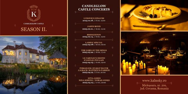 Seria Candleglow Castle Concerts continuă în 2025 la castelul Kálnoky din Micloșoara 3 Candleglow afis