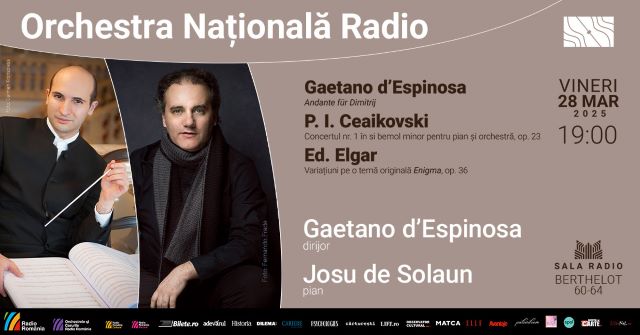 Pianistul spaniol Josu de Solaun cântă Ceaikovski la Sala Radio 3 Poster orizontal 28.03.2025 Espinosa Solaun