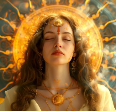 renaissance portrait woman as sun goddess
