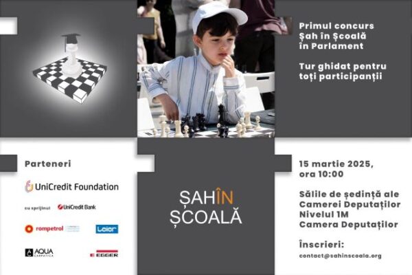 Eveniment istoric: Proiectul "Șah în Școală" ajunge în Parlamentul României! 3 sah afis
