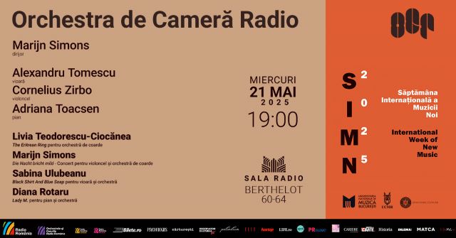 Săptămâna Internațională a Muzicii Noi – ediția 34 – la Sala Radio 3 Poster orizontal 21.05.2025 SIMN Tomescu