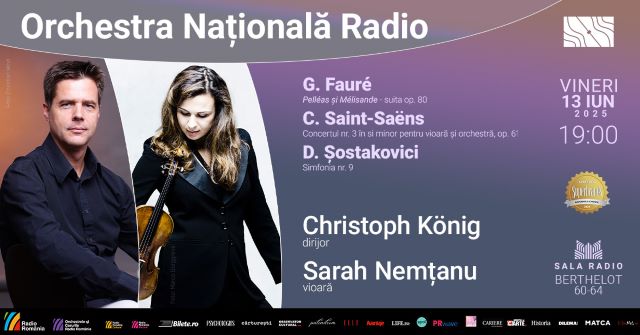 Sarah Nemţanu & Christoph König pe scena Sălii Radio 3 Poster orizontal 13.06.2025 Konig Nemtanu