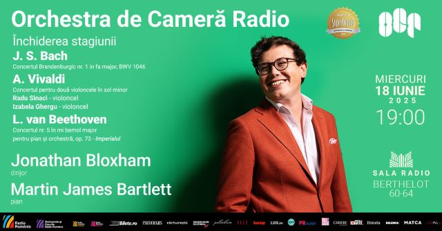 Doi invitați britanici la închiderea de stagiune a Orchestrei de Cameră Radio 3 Poster orizontal 18.06.2025 Inchiderea