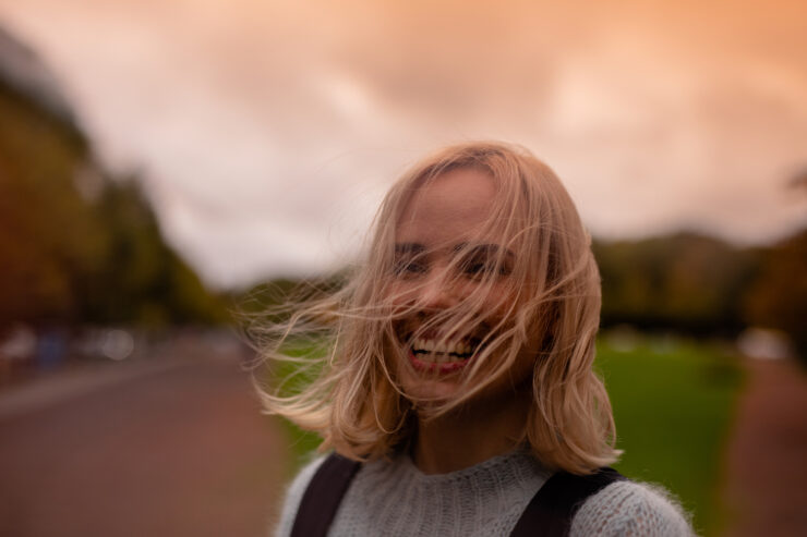 close up portrait young woman