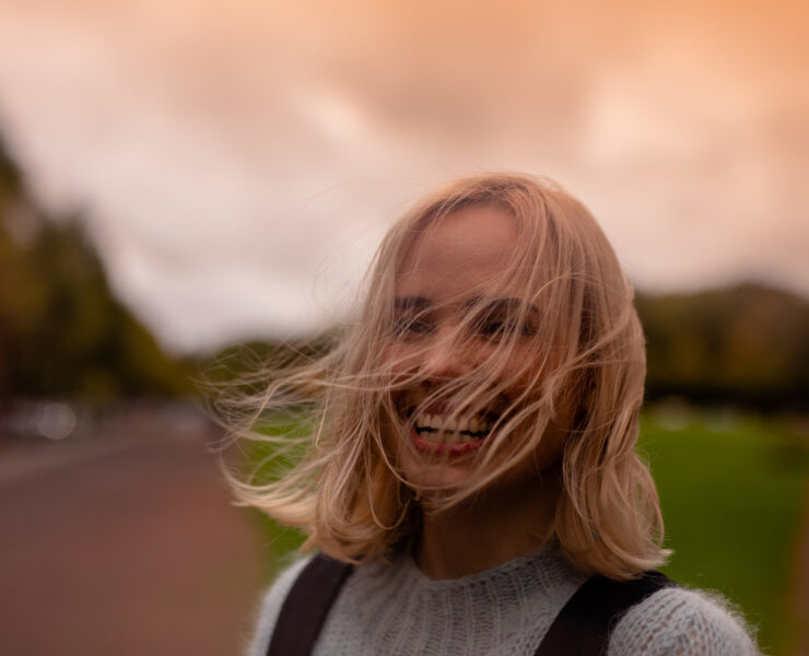 close up portrait young woman