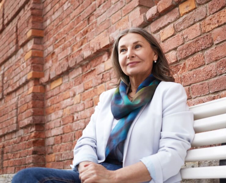 expressive senior woman posing