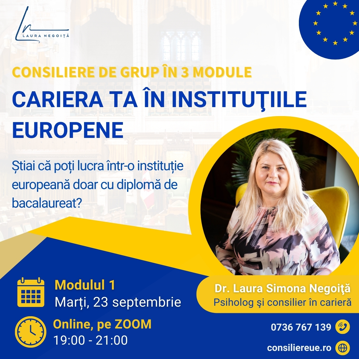 Consiliere de grup în carieră instituții europene 1 Consiliere de grup în carieră instituții europene