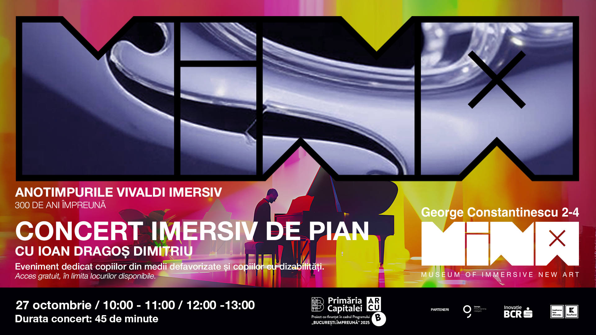 27 octombrie – Spectacol imersiv & concert de pian pentru copii 