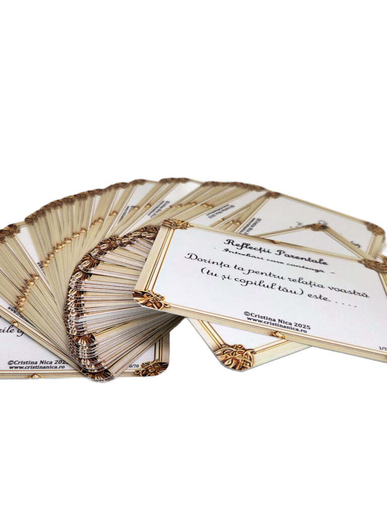 Relația părinte-copil: cum o putem întări prin reflecție și comunicare autentică 4 Setul de cartonașe „Reflecții parentale – Întrebări care contează” 2