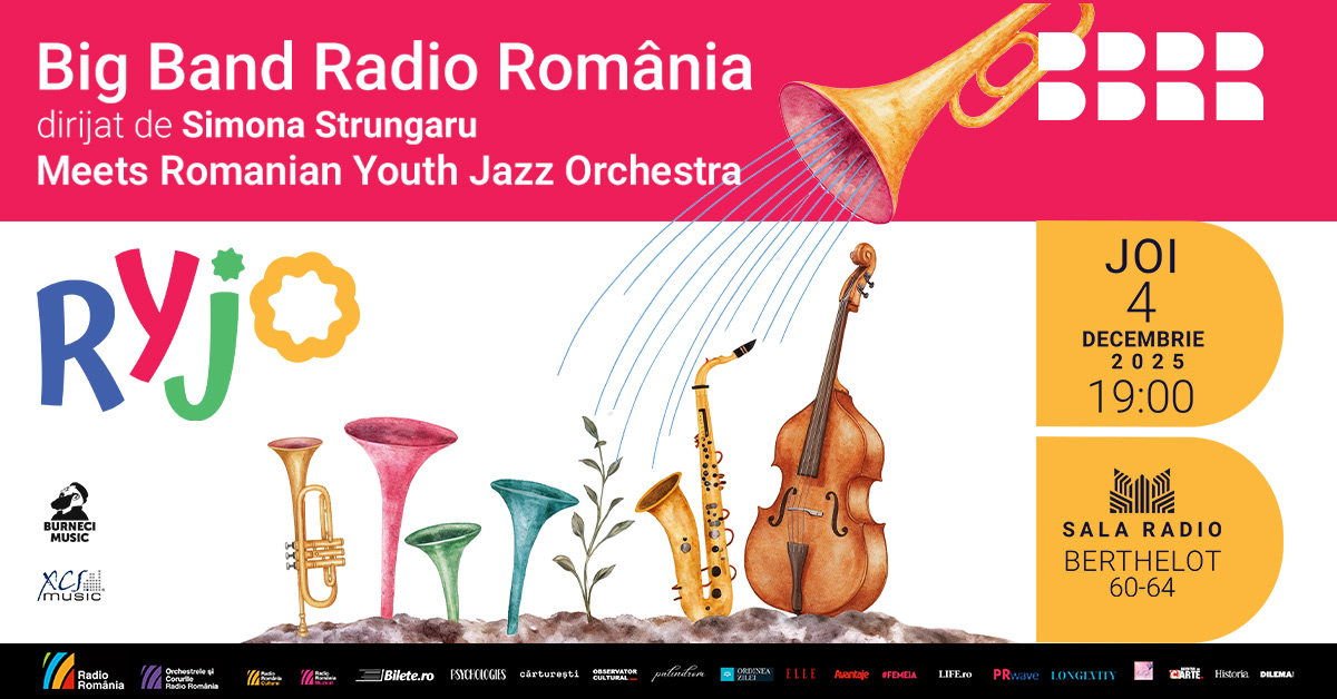 Big Band-ul Radio România descoperă tinerele talente: lansarea Romanian Youth Jazz Orchestra 2 Poster orizontal 05. 4 Decembrie 2025