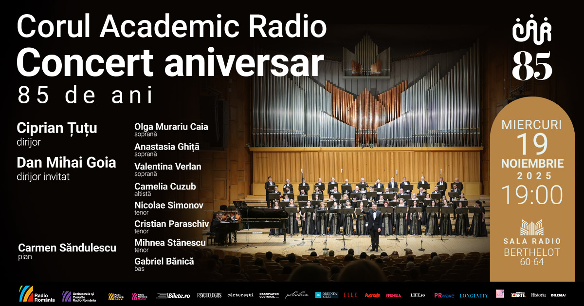 Corul Academic Radio aniversează 85 de ani: concert și sesiune de autografe 3 Poster orizontal Aniversar 19 Nov 2025