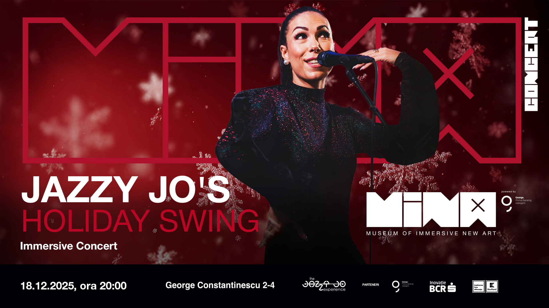 Concerte la MINA pe care nu poți să le ratezi în luna decembrie! 5 Jazzy Jo’s Holiday Swing – Concert Imersiv de Sărbători