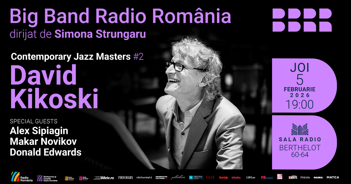 Celebrul pianist de jazz american David Kikoski va cânta cu Big Band-ul Radio România 3 Poster orizontal 05 Februarie 2026