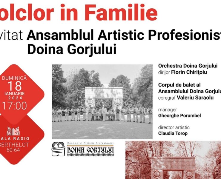 „FOLCLOR ÎN FAMILIE”: Ansamblul „Doina Gorjului” invitat la Sala Radio