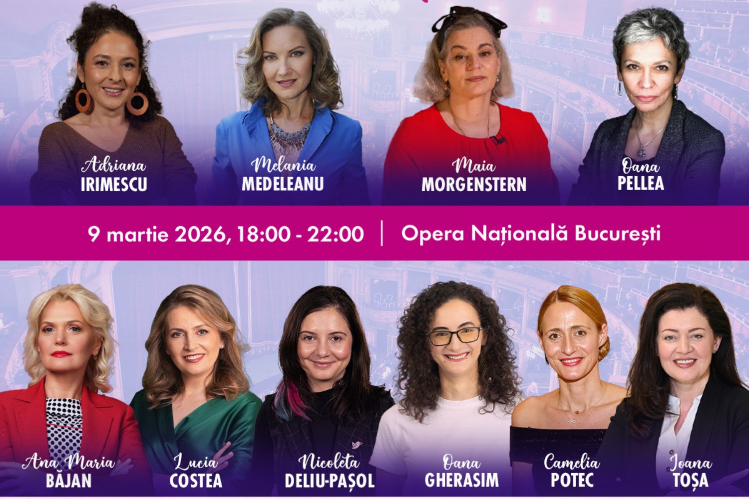 „Femei care inspiră” aduce pe scena Operei Naționale București povești care dau curaj