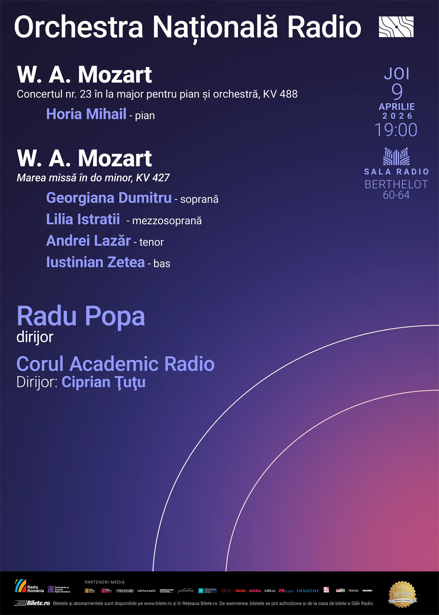 Concert de Paște la Sala Radio: Marea missă de MOZART 2 Concert de Paște la Sala Radio