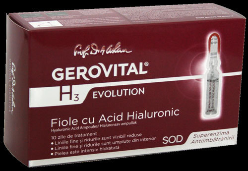 Fiole Gerovital H3 Hyaluron cu vitamina C